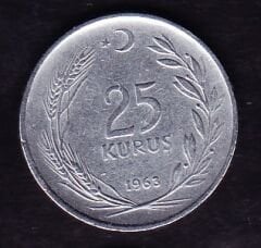 1963 Yılı 25 Kuruş Düz