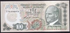 6.Emisyon 1.Tertip 100 Lira E76 038053 Çilaltı