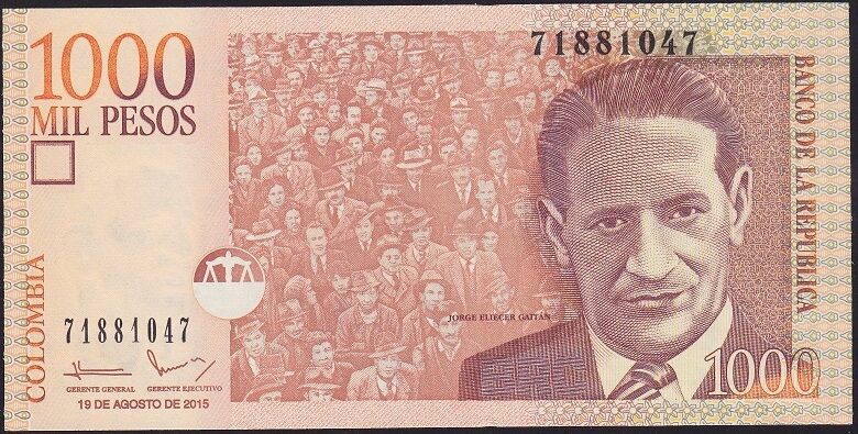 Kolombiya 1000 Pesos 2015 Çilaltı