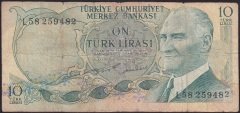 6.EMİSYON 2.TERTİP 10 LİRA L58 259482 TEMİZ eski para alan nümismatlar