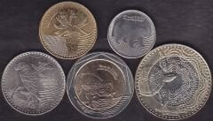 Kolombiya 5 Adet Madeni Para Seti Çil