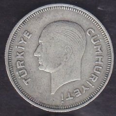 1937 Yılı 50 Kuruş Çok Çok Temiz Gümüş