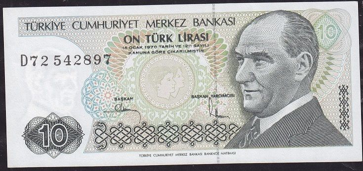 7.Emisyon 2.Tertip 10 Lira D72 542897 Çilaltı Çil