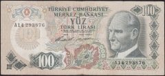 6.Emisyon 1.Tertip 100 Lira A14 293876 Çok Temiz