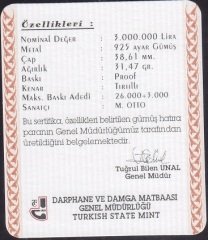 Hatıra Para Sertifikası - Uzun Atlama - 2000 Yılı