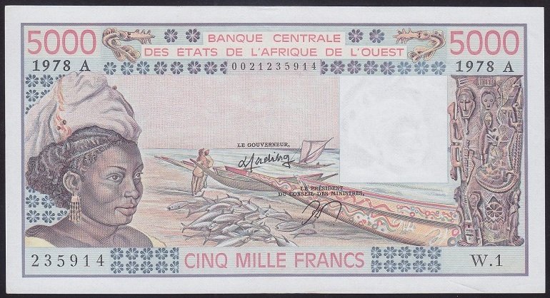 WEST AFRİCAN STATES 5000 FRANK 1978 ÇİL (A) FİLDİŞİ SAHİLLERİ