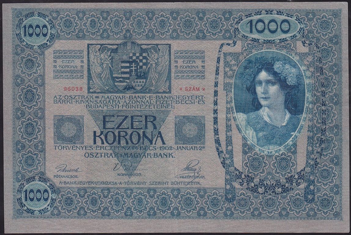 Avusturya Macaristan 1000 Kronen 1902 Ççt Çilaltı Pick 8a