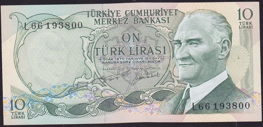 6.Emisyon 2.Tertip 10 Lira L66 193800 Çilaltı Çil