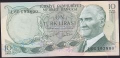 6.Emisyon 2.Tertip 10 Lira L66 193800 Çilaltı Çil