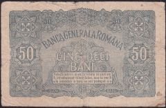 Romanya 50 Bani 1917 - Alman işgali Temiz