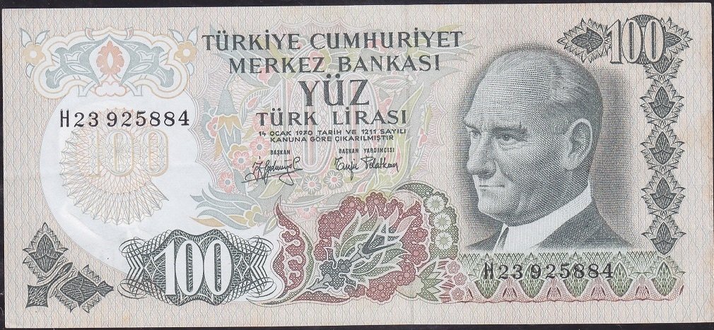 6.Emisyon 2.Tertip 100 Lira H23 925884 Çilaltı