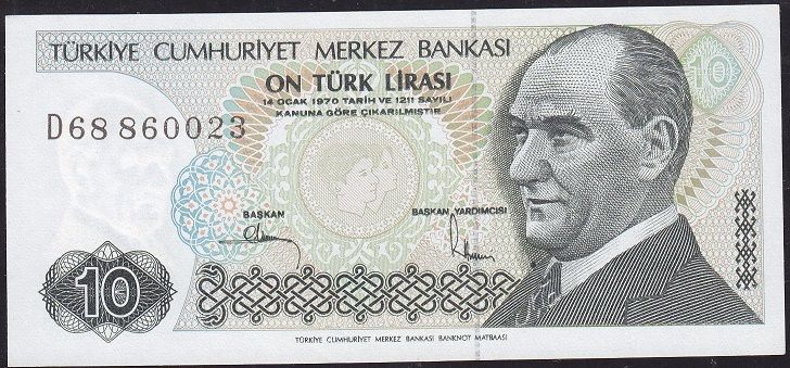 7.Emisyon 2.Tertip 10 Lira D68 860023 Çilaltı Çil