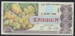 1982 9 EKİM ÇEYREK BİLET - Ç SERİSİ