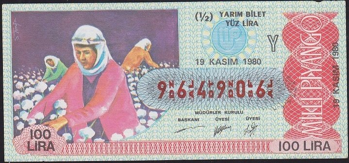 1980 19 Kasım Yarım Bilet - Y Serisi