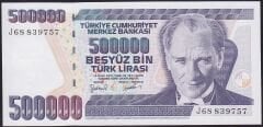 7.Emisyon 4.Tertip 500000 Lira J68 839757 Çilaltı Çil