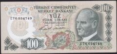 6.Emisyon 1.Tertip 100 Lira E76 034749 Çil