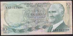 6.Emisyon 2.Tertip 10 Lira L65 312298 Çok Temiz+