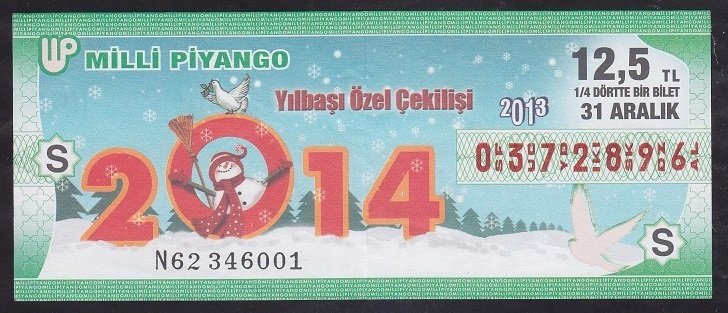 2013 31 ARALIK ÇEYREK BİLET - S SERİSİ