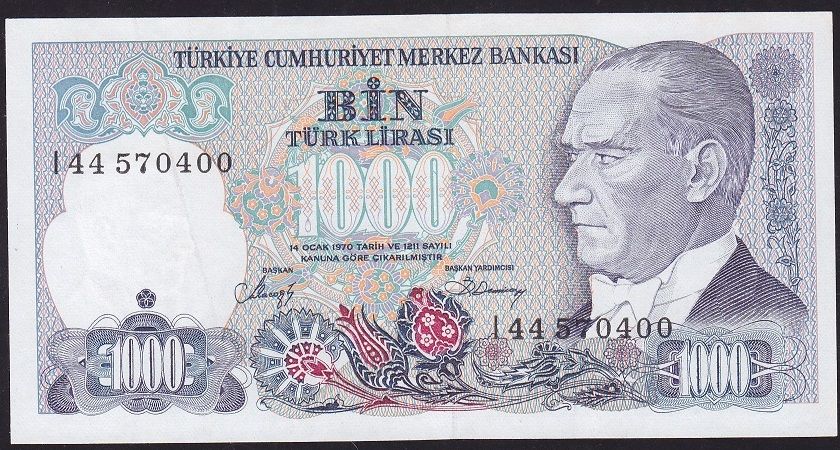 7.Emisyon 2.Tertip 1000 Lira I44 570400 Çilaltı Çil