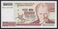 7.EMİSYON 3.TERTİP 100000 LİRA H87 027086 ÇİLALTI