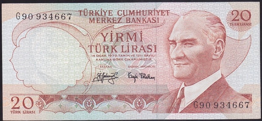 6.EMİSYON 3.TERTİP 20 LİRA G90 934667 ÇÇT