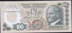 6.Emisyon 1.Tertip 100 Lira E65 3637XX Çilaltı Çil