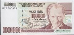 7.Emisyon 3.Tertip 100000 Lira G87 585557 Çil