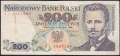 Polonya 200 Zloty 1988 Çok Temiz