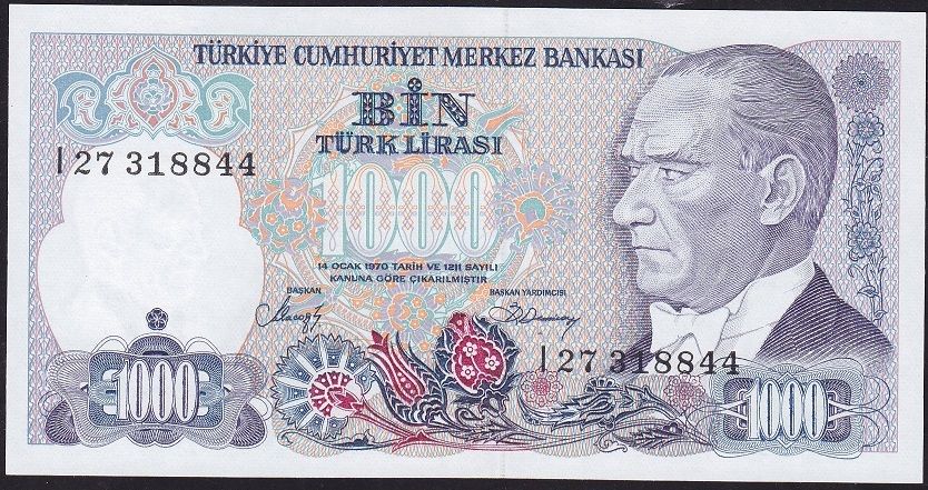 7.Emisyon 2.Tertip 1000 Lira I27 318844 Çilaltı Çil