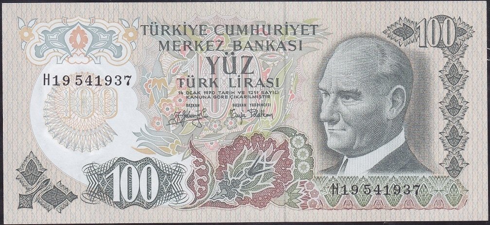 6.Emisyon 2.Tertip 100 Lira H19 541937 Çilaltı