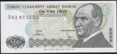 7.Emisyon 2.Tertip 10 Lira D61 872532 Ççt Çilaltı