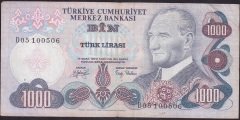 6.EMİSYON 2.TERTİP 1000 LİRA D05 100506 ÇOK TEMİZ