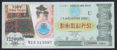 2002 9 AĞUSTOS ÇEYREK BİLET