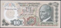 6.Emisyon 1.Tertip 100 Lira E65 171706 Çilaltı