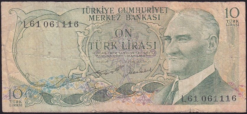 6.Emisyon 2.Tertip 10 Lira L61 061116 Temiz