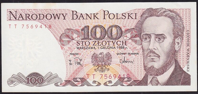 Polonya 100 Zloty 1988 Çilaltı