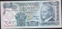 6.Emisyon 2.Tertip 500 Lira N89 297287 Çilaltı