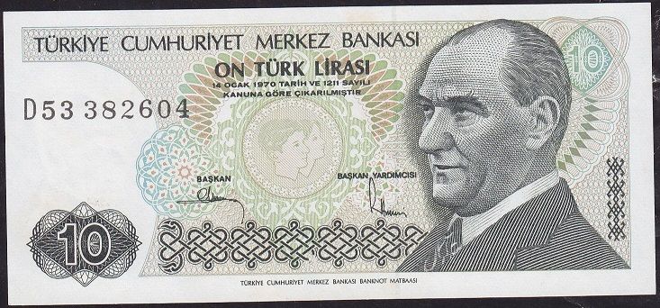 7.Emisyon 2.Tertip 10 Lira D53 382604 Çil