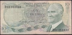 6.Emisyon 1.Tertip 10 Lira D02 264433 Çok Temiz