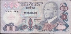 6.EMİSYON 2.TERTİP 1000 LİRA D04 872469 ÇOK TEMİZ
