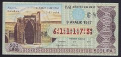 1987 9 ARALIK ÇEYREK BİLET Ç-A SERİSİ