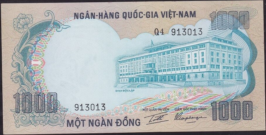 Vietnam ( Güney ) 1000 Dong 1972 Çilaltı Çil Pick 34