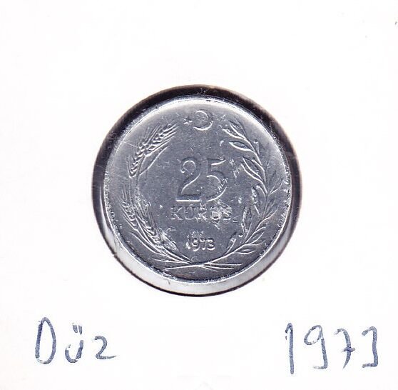 1973 Yılı 25 Kuruş Düz