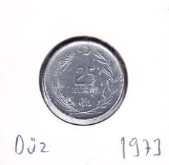 1973 Yılı 25 Kuruş Düz