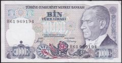 7.Emisyon 2.Tertip 1000 Lira H61 969194 Çok Temiz+