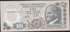 6.Emisyon 2.Tertip 100 Lira H04 606318 Çok Temiz +