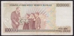 7.EMİSYON 1.TERTİP 100000 LİRA A32 396043 ÇOK TEMİZ +
