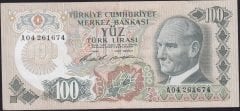 6.Emisyon 1.Tertip 100 Lira A04 261674 Çok Temiz+