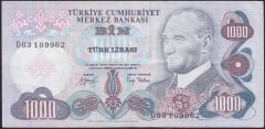 6.EMİSYON 2.TERTİP 1000 LİRA D03 109962 ÇOK ÇOK TEMİZ