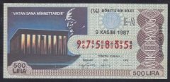 1987 9 KASIM ÇEYREK BİLET E-A SERİSİ